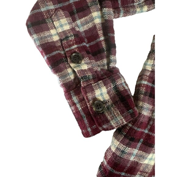 Madewell Flannel in Mahaska Burgundy Plaid Womens Button Up Shirt Pockets Small - Picture 10 of 16